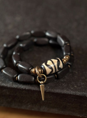 非鱼之家原创黑檀木百搭复古手串