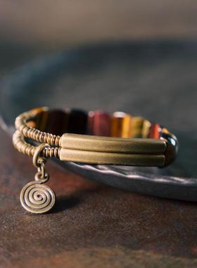 复古潮流猫眼双层手链手牌