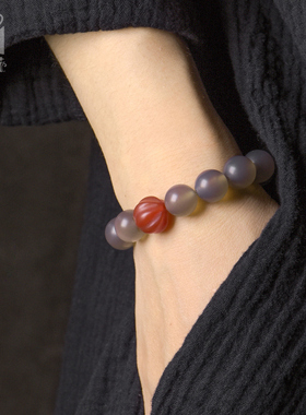 非鱼之家原创白玛瑙珠子女士手链