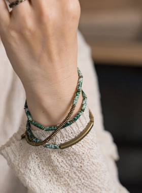 非鱼之家个性珠子多圈手串饰品