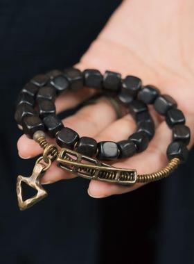 原创设计复古檀木复古手链