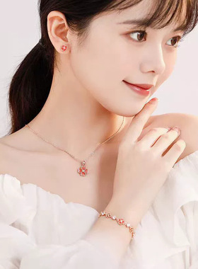 爱心五花四叶草手链女生轻奢小众高级感精致玫瑰金送女友生日礼物