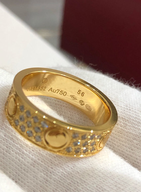 V金高版热卖LOVE宽版满天星戒指女厚镀18K玫瑰金情侣手环工厂直销