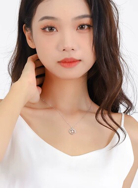 s999纯银鱼你相伴项链小众高级感莫比乌斯环锦鲤锁骨链项饰批发女