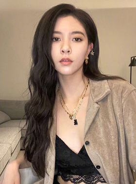 小熊项链金属多色树脂小熊 S妍霏同款项链吊坠欧美外贸饰品项链女