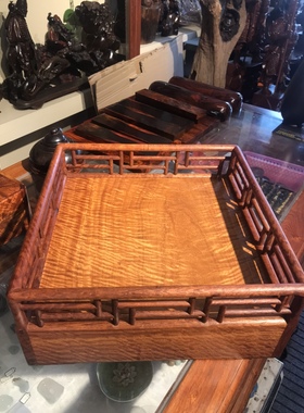 虎皮纹都承盘缅甸花梨木王世襄