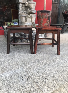独板榫卯富贵凳黑红老料换鞋凳