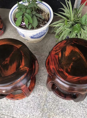 榫卯客厅鼓凳大红酸枝木明清古典