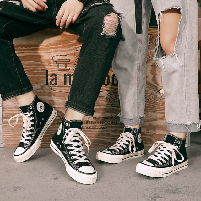 Kuang shoes 1970s canvas shoes for women breathable low-top black high-top students sneakers men’s sports shoes trendy style
