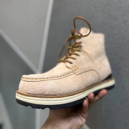 visvim uncle gui鹿绒皮手工固特异厚底减震鞋百搭马丁工装男靴潮 - 图1
