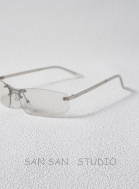 无框y2k椭圆个性太阳眼镜