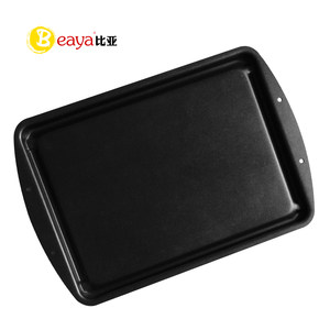 比亚 无烟不粘涂层新款精铁烤盘 烧烤专用烧烤盘铁板烧烤肉锅煎盘