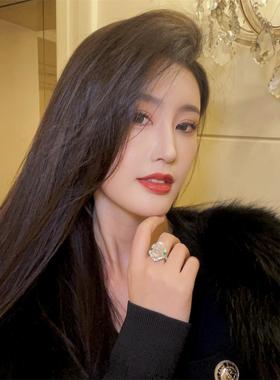 微棉玻璃种水沫玉貔貅戒指