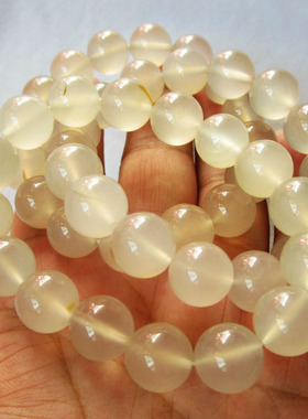 天然原色玛瑙手链原石情侣白手串