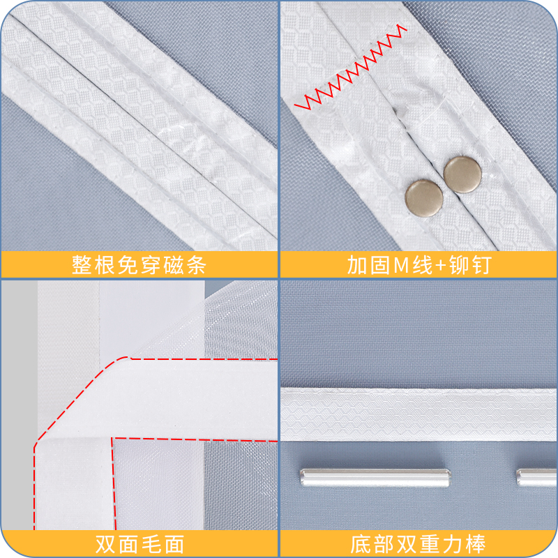 【顺丰】全磁条侧开防蚊门帘家用防猫抓金刚网隔断帘魔术贴纱门 - 图2