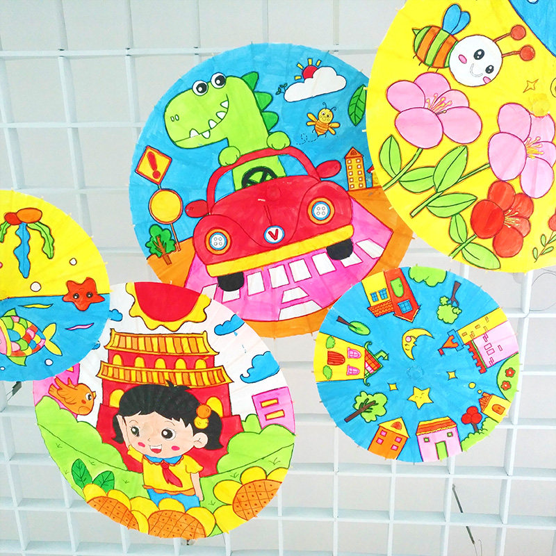 空白油纸伞diy手工绘画材料幼儿园创意儿童手绘涂鸦涂色古风纸伞,淘宝优惠券,粉丝福利购,淘宝优惠卷