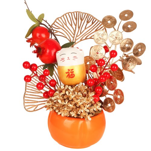 柿子柿柿如意摆件装饰福桶diy材料包发财果乔迁摆件礼物中秋节 - 图3
