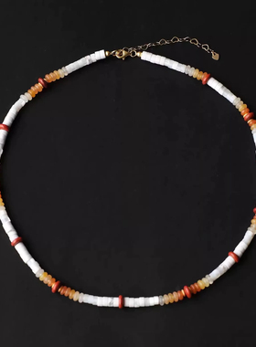 现在就出发2金晨同款项链大喜花儿与少年6锁骨链串珠白贝母红玛瑙