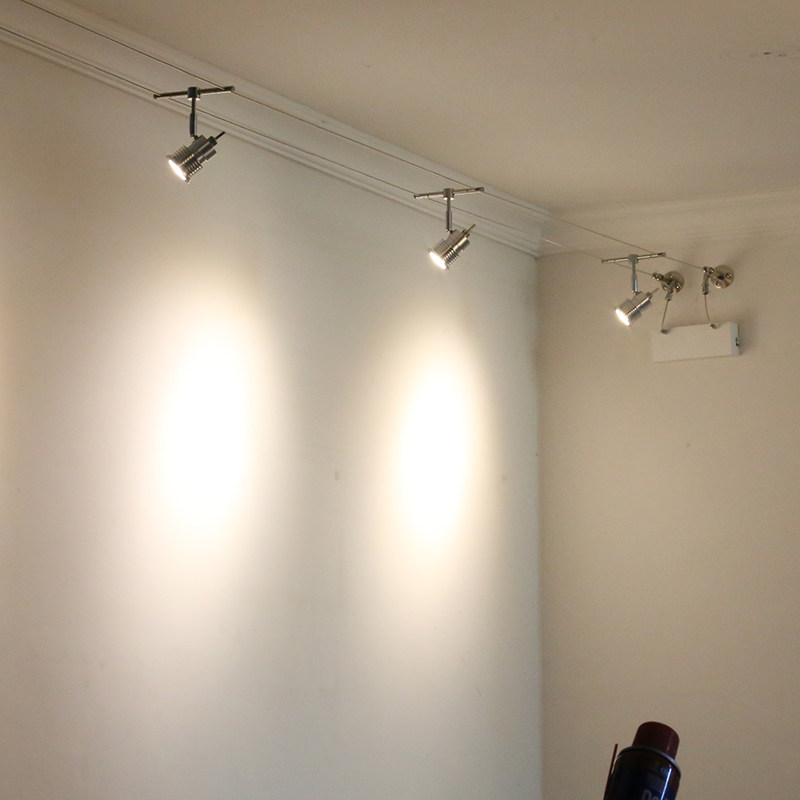 走线灯钢丝绳轨道射灯家用极简创意明装工业金属钢索灯背景墙照画,淘宝优惠券,粉丝福利购,淘宝优惠卷