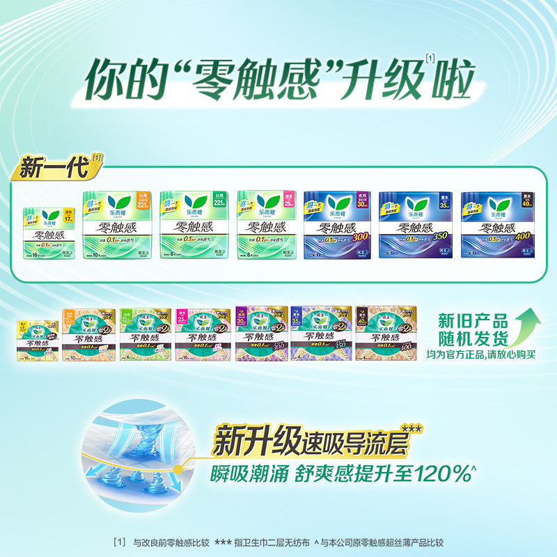 【买一送一到手100片】百补花王乐而雅卫生巾零触感绵柔日用组合