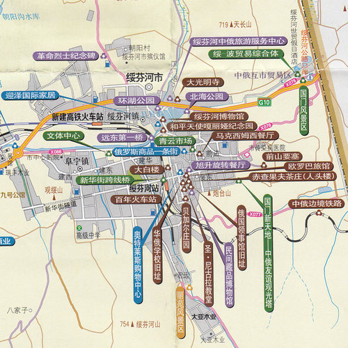 绥芬河市旅游交通图 新版  景点交通旅游图 - 图2