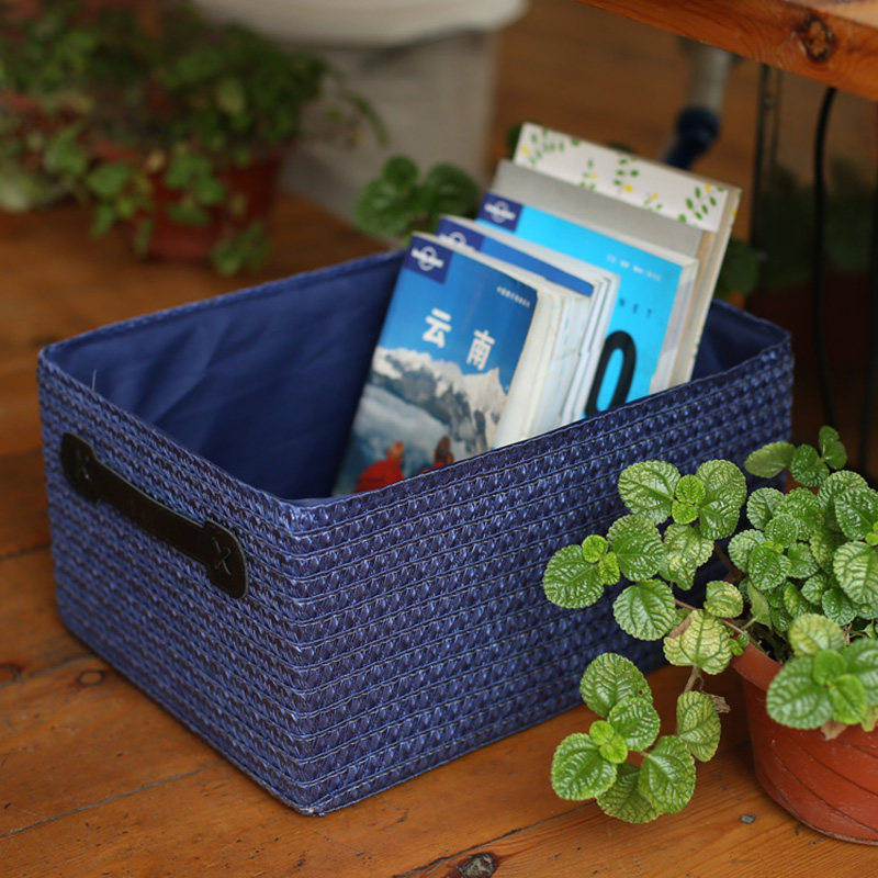 仿藤编收纳筐盒子收纳盒零食桌面客厅茶几置物篮框杂物塑料收纳篮,淘宝优惠券,粉丝福利购,淘宝优惠卷