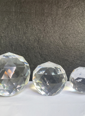 K9水晶玻璃切面球彩虹制造摆件