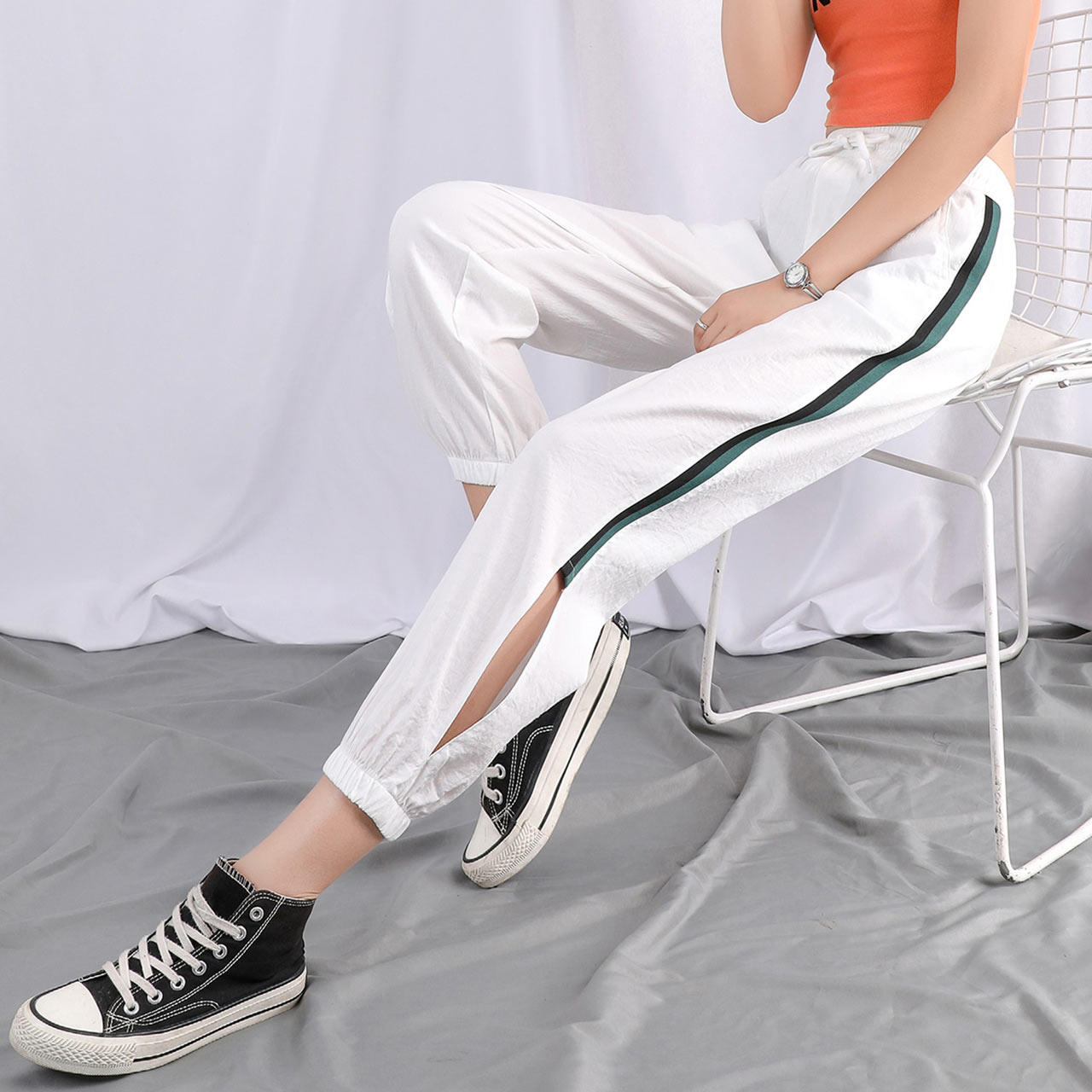 真维斯女款梭织春秋休闲裤 真维斯时尚休闲裤