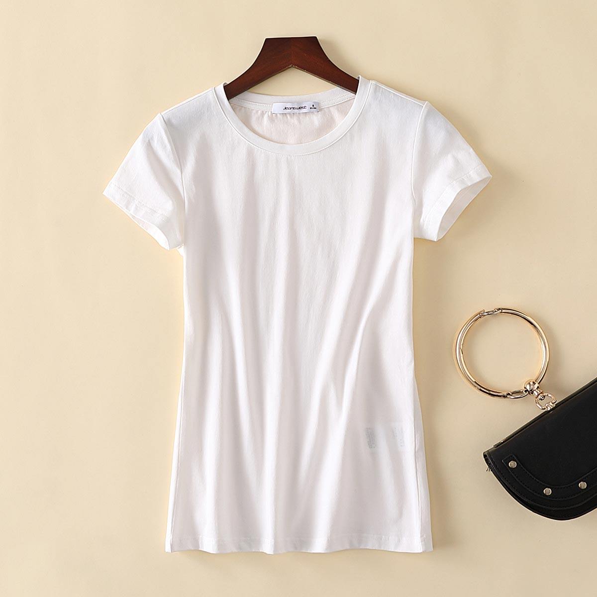 真维斯纯白色t恤修身短袖打底衫 真维斯时尚T恤