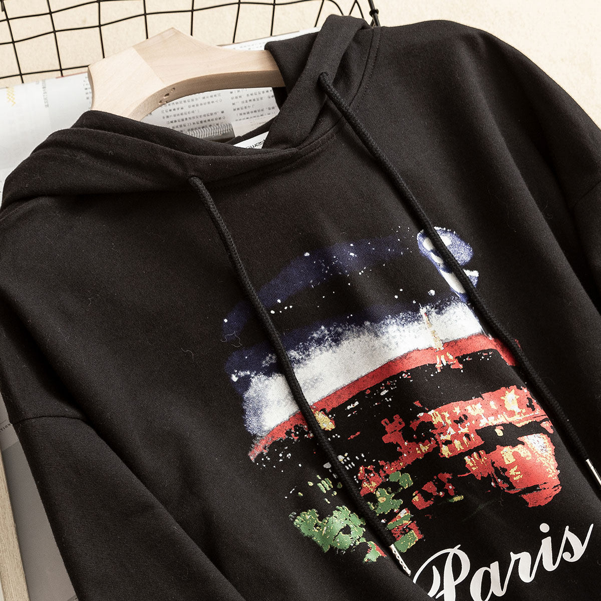 真维斯韩版印花学院风减龄宽松卫衣 真维斯时尚卫衣/绒衫