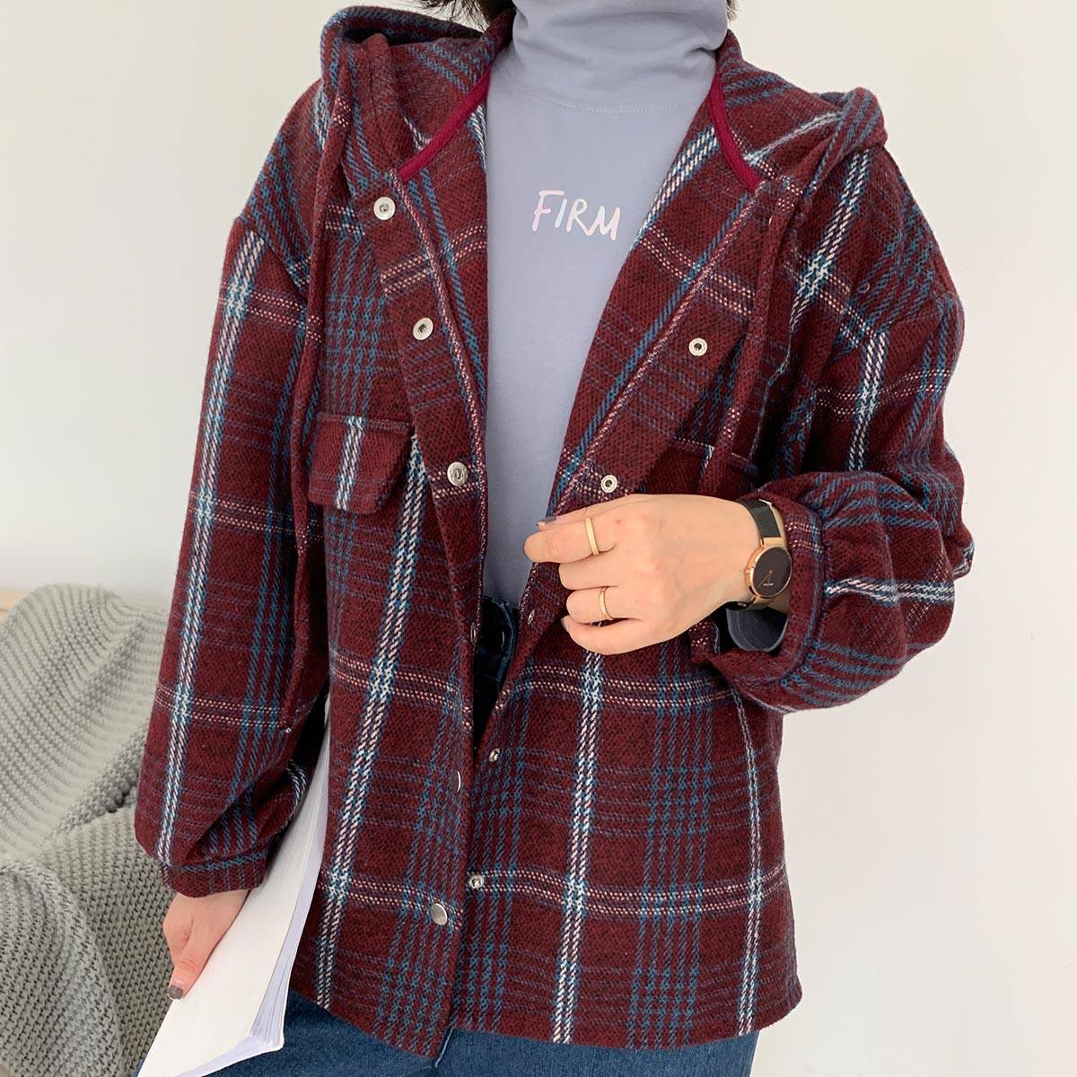 真维斯(含羊毛)新品秋冬女款女外套 真维斯时尚衬衫