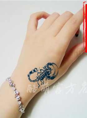 持久蝎子防水虎口草本纹身贴