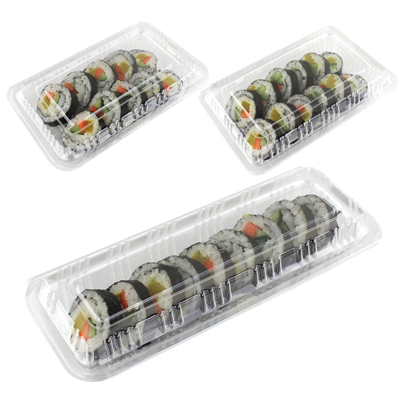 寿司盒子透明一次性饭盒10只外卖打包盒带盖便当盒食品盒子快餐盒 - 图0