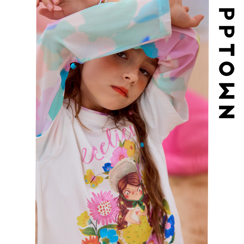 女童长袖T恤2025春夏新款户外休闲旅游拍摄打底衫儿童假两件上衣,淘宝优惠券,粉丝福利购,淘宝优惠卷