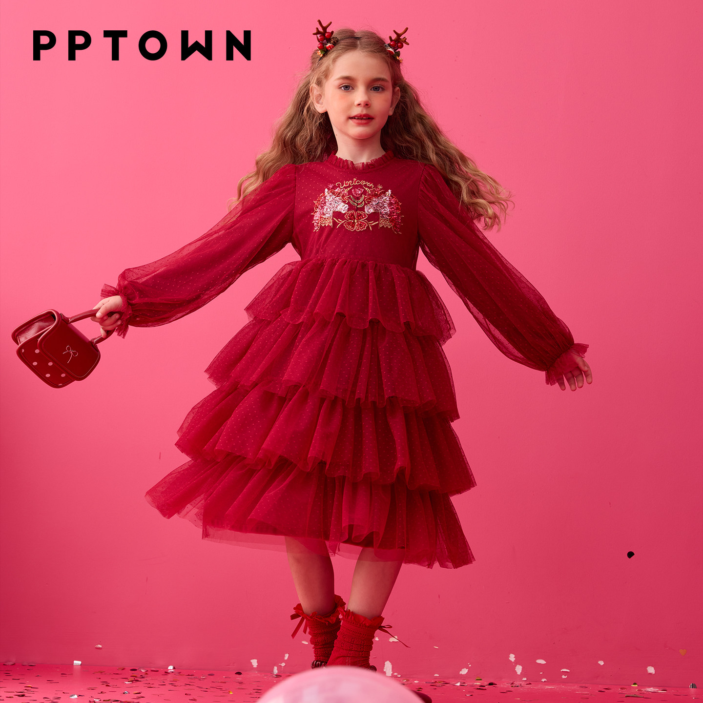 女童连衣裙2026新款秋冬洋气长袖儿童演出网纱刺绣蕾丝公主可爱裙,淘宝优惠券,粉丝福利购,淘宝优惠卷