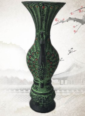 收藏杂项青铜器双凤孔雀现代古玩