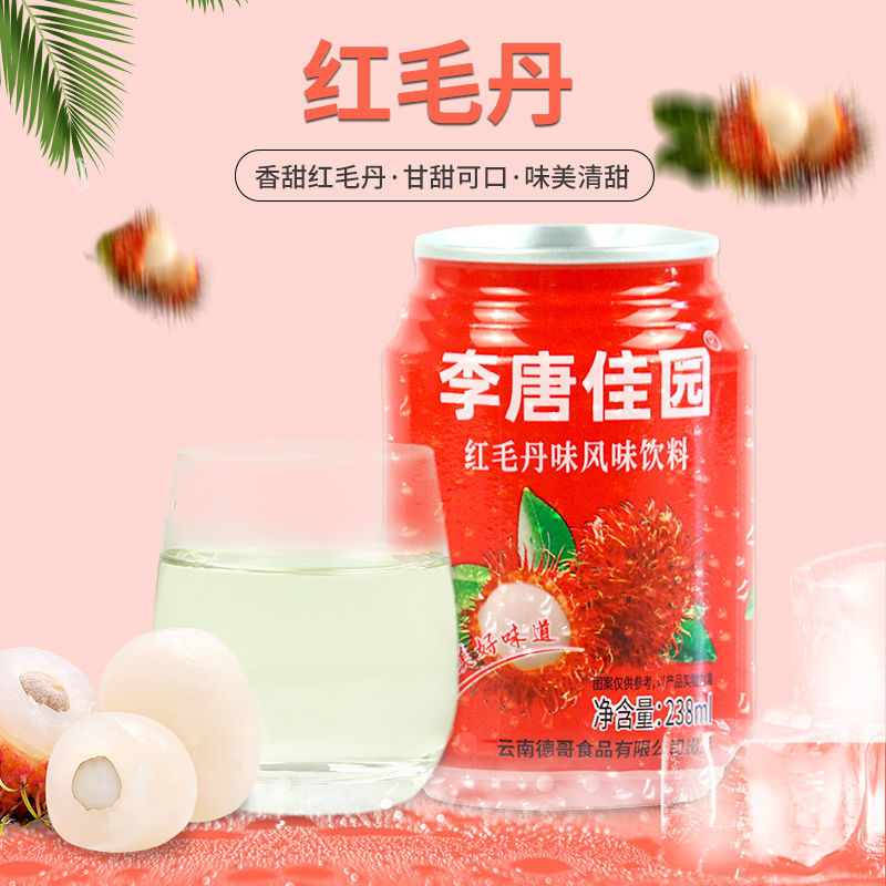 李唐佳园果汁风味饮料238mlX24瓶酸角汁红毛丹冰糖雪梨草莓菠萝味 - 图2