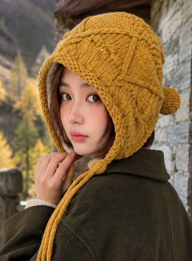 冬季川西旅游加绒保暖针织帽