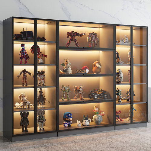 玻璃门展示柜产品陈列收纳家用玩具适用模型手办积木摆件书柜酒柜 - 图1