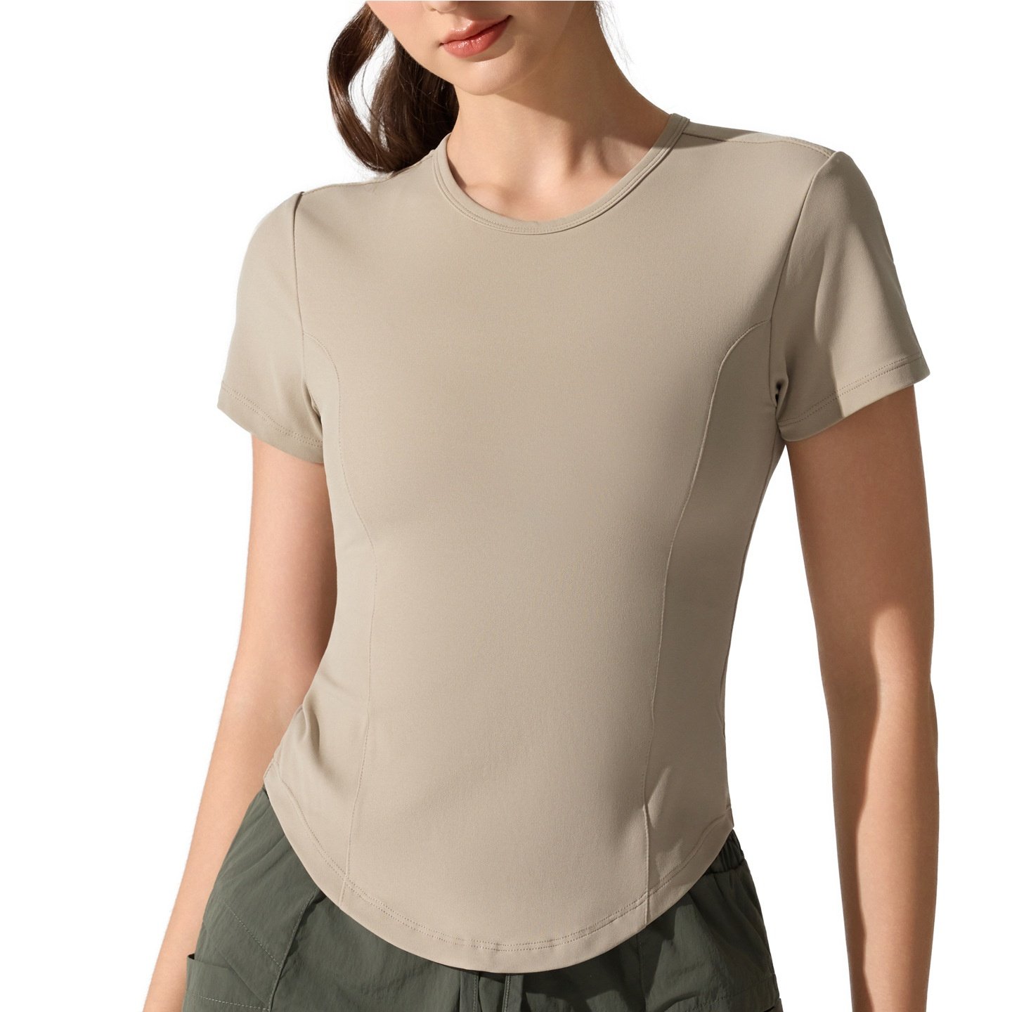 裸感运动短袖修身显瘦瑜伽服上衣户外跑步速干透气健身t恤女,淘宝优惠券,粉丝福利购,淘宝优惠卷