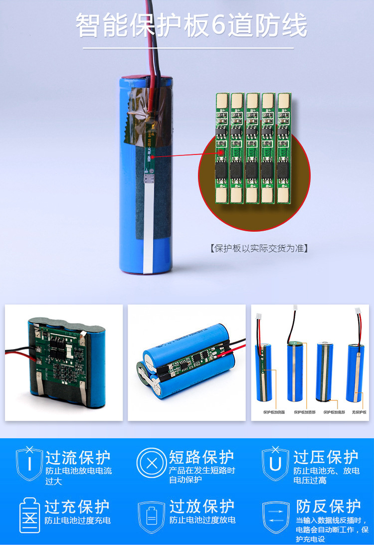 大容量18650锂电池组3.7V/7.4V12V唱戏机拉杆音响玩具智能锁通用 - 图1