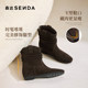 Senda cowhide western pile boots inner heightening short boots