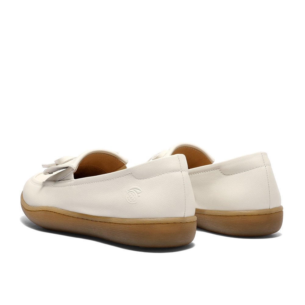 森达可可乐福鞋皮鞋女款26春新款商场同款真皮一脚蹬平底白色单鞋,淘宝优惠券,粉丝福利购,淘宝优惠卷