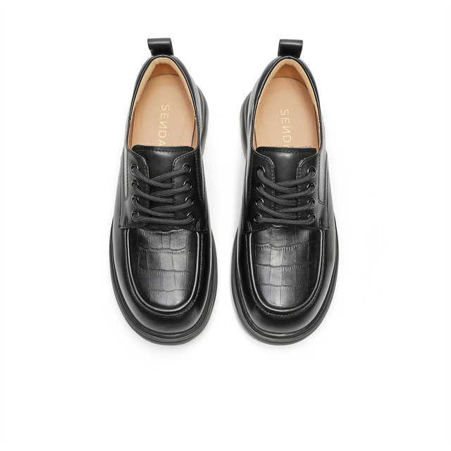 Senda Oxford shoes women's 2025 new style shopping mall commuter cowhide thick-soled casual small leather shoes XKK02