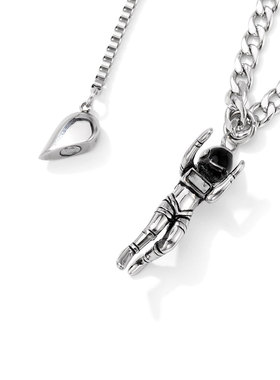 GENANX闪电潮牌情侣项链趣味宇航员捧心磁吸扣古巴链新款钛钢吊坠