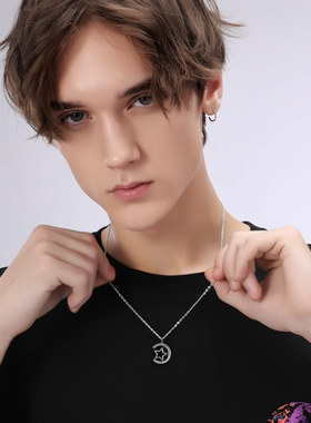 五角星爱心环形刻字钛钢情侣吊坠