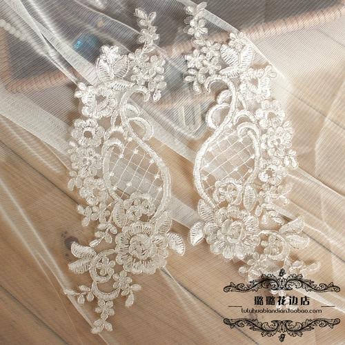 Кружево, кружево, серебряная нить, кружевная аппликация, аксессуары для одежды, свадебное платье ручной работы, свадебные туфли, материалы для платья