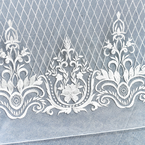 宫廷网格刺绣蕾丝花边面料婚纱手工diy网纱布料服装装饰材料辅料 - 图2