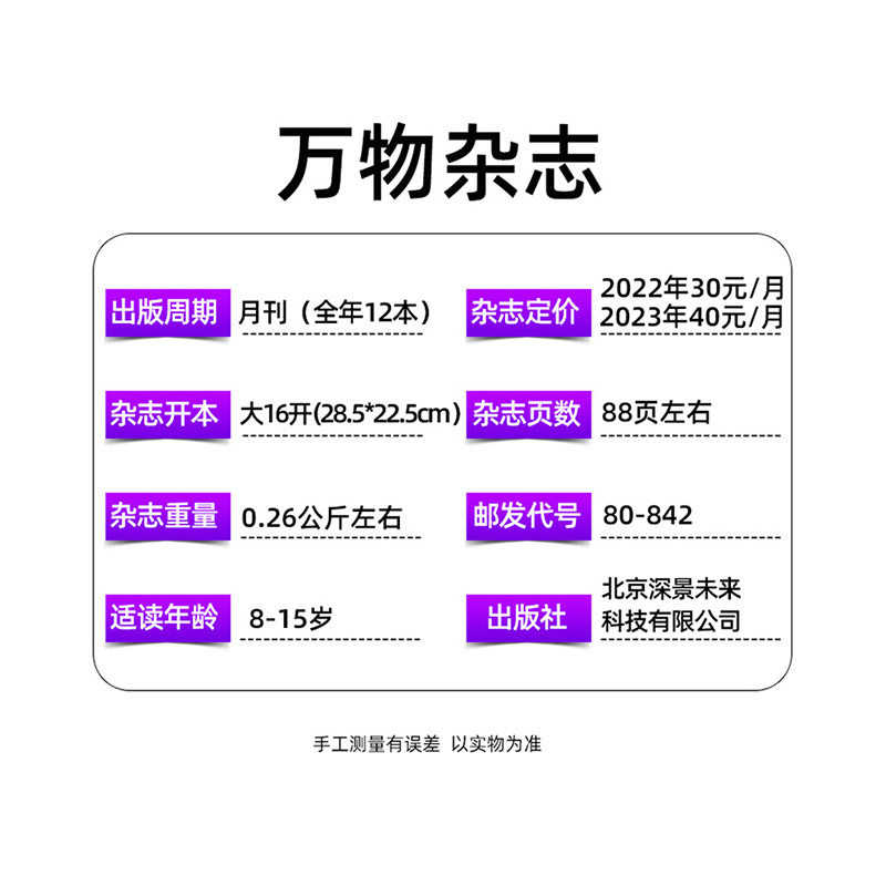 【2024年全年订阅】博物+万物杂志2024年-2025年起订月任选打包 How it works中文版青少年学生科学书籍博物君科普百科非过刊_虎窝淘