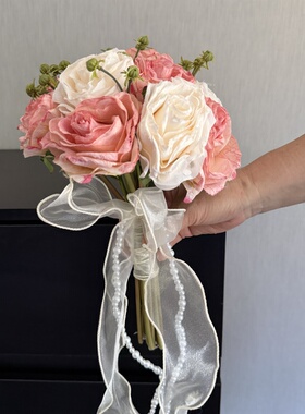 流年花艺手作小众高级感ins风领证婚礼diy新款玫瑰领证毕业花束